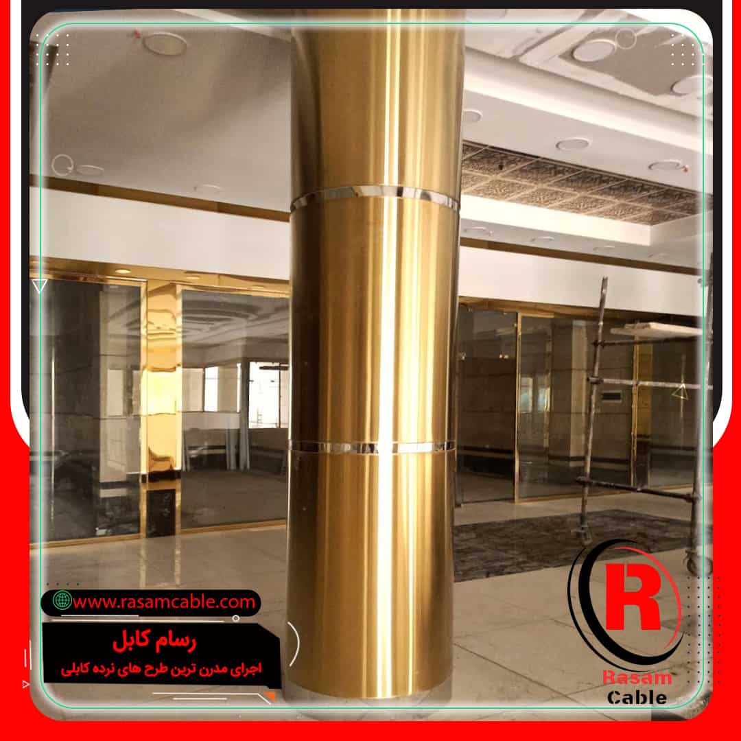 روکش استیل طلایی روکش استیل برنزی ستون روکش استیل برنزی