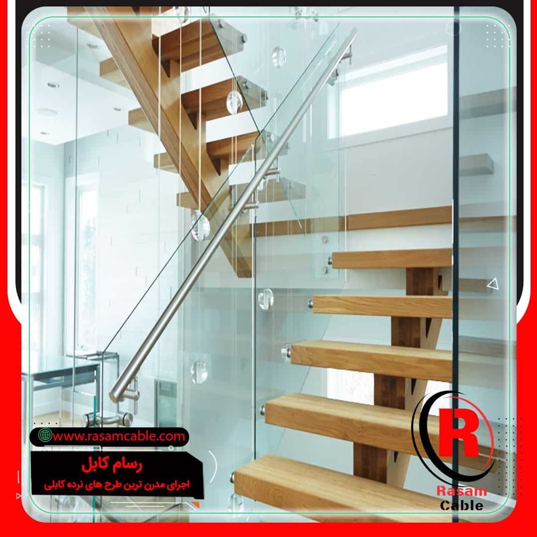 خرید نرده شیشه ای راه پله