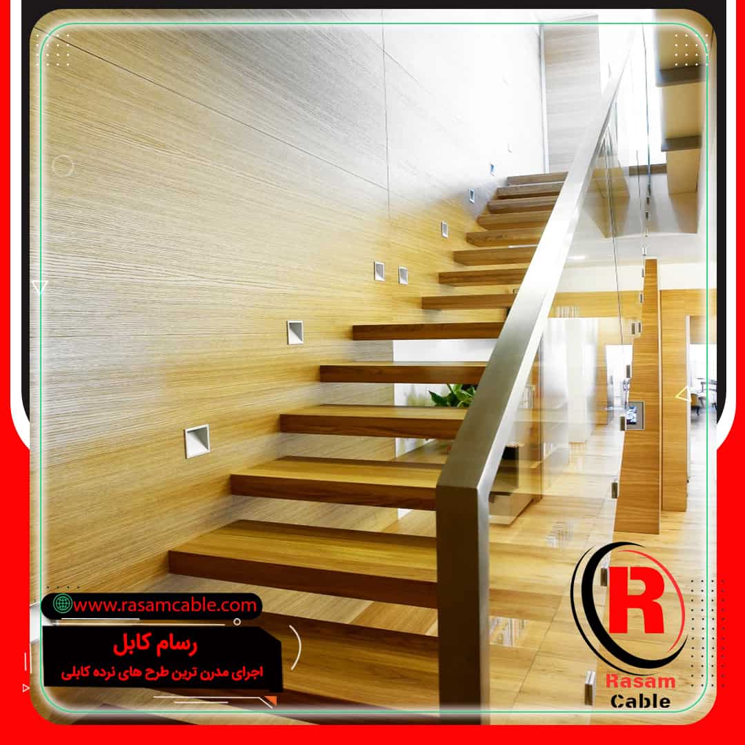 راه پله شناور چوبی - راه پله معلق چوبی