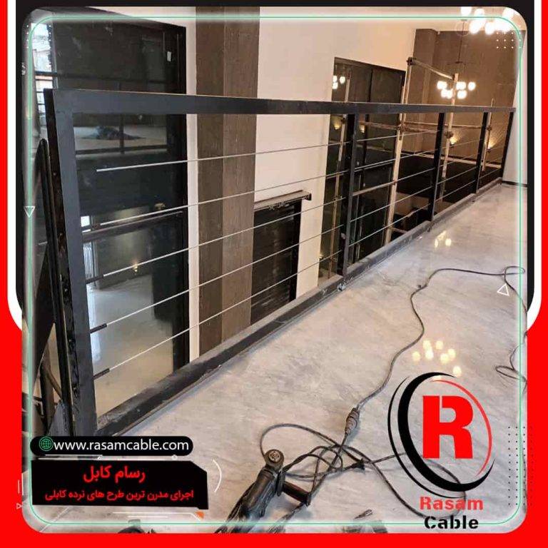 اجرای نرده کابلی راه پله مغازه مشهد
