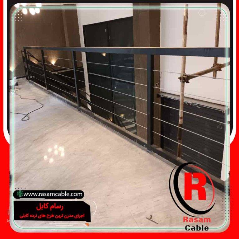 اجرای نرده کابلی راه پله مغازه شمال