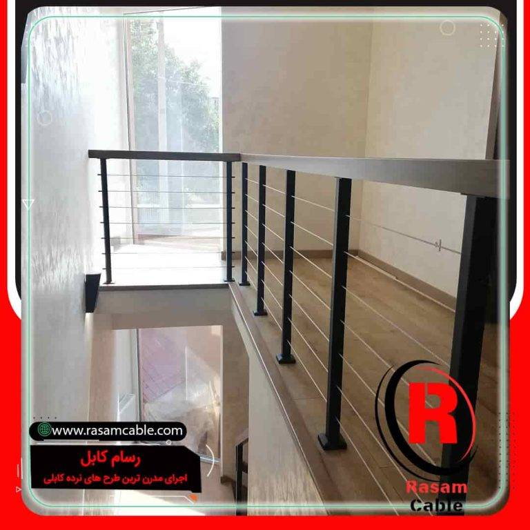 اجرای نرده کابلی راه پله مغازه مازندران