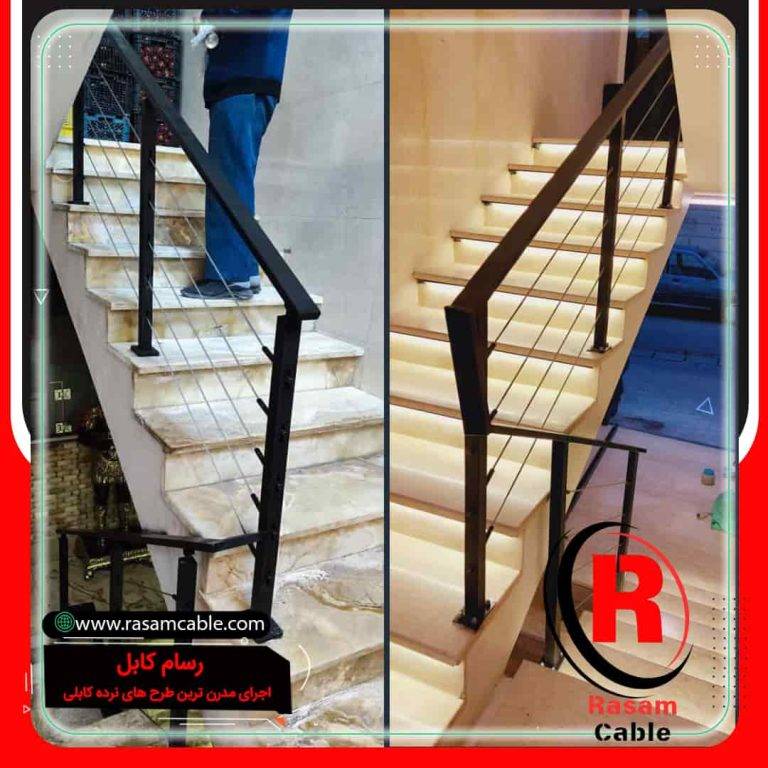 نرده کابلی فولادی کیش