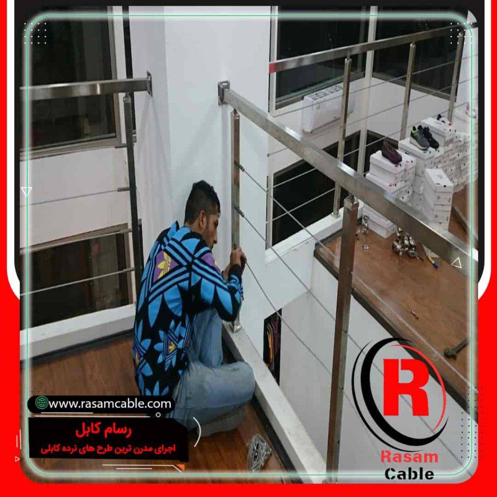 7- پروژه ساخت نرده کابلی راه پله مغازه