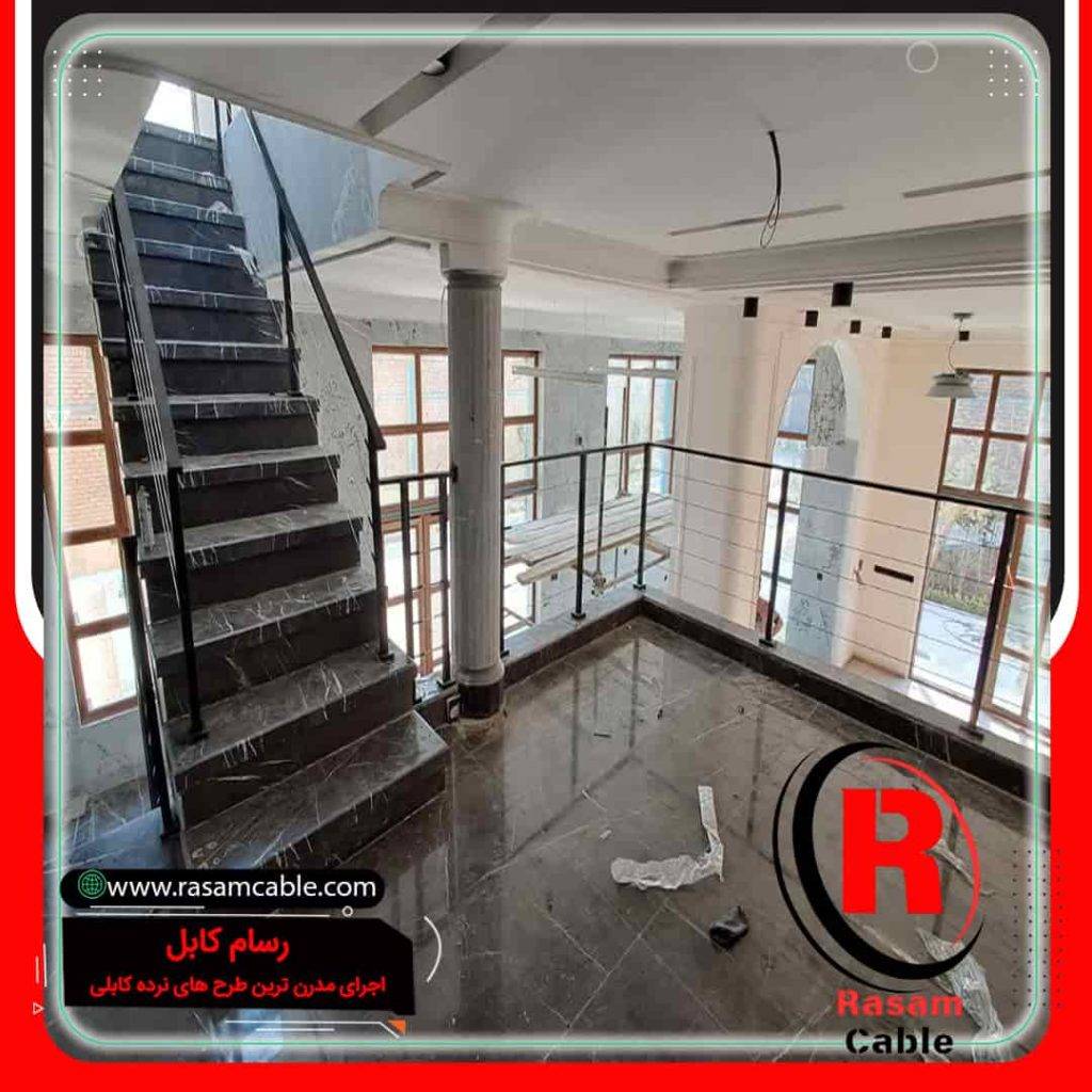 8- پروژه ساخت نرده کابلی راه پله ویلا – ساخت نرده کابلی ویلا