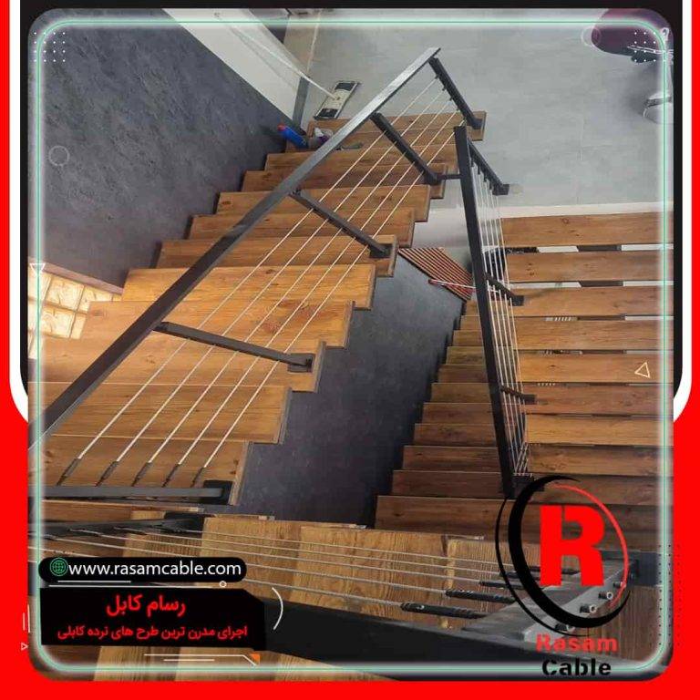 اجرای نرده کابلی پله اکسپوز